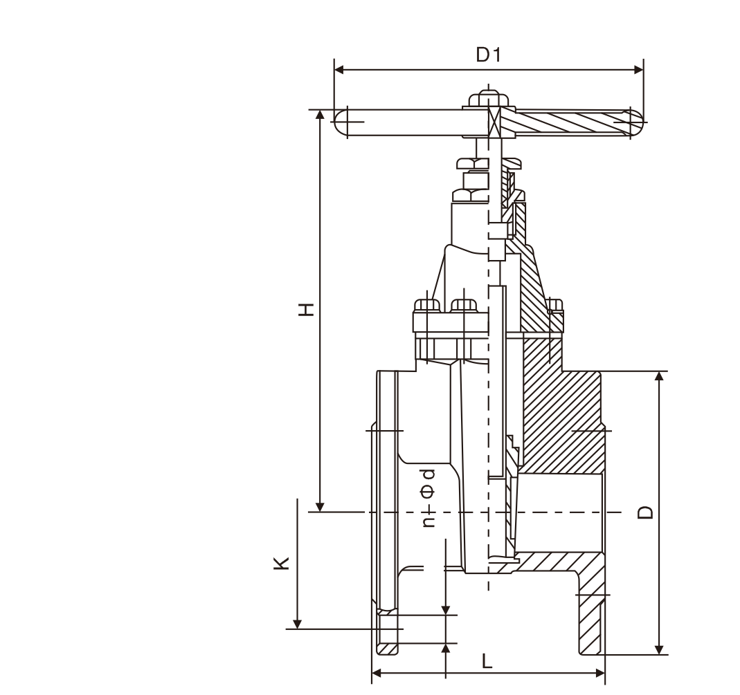 黃銅法蘭閘(zha)閥(圖1)