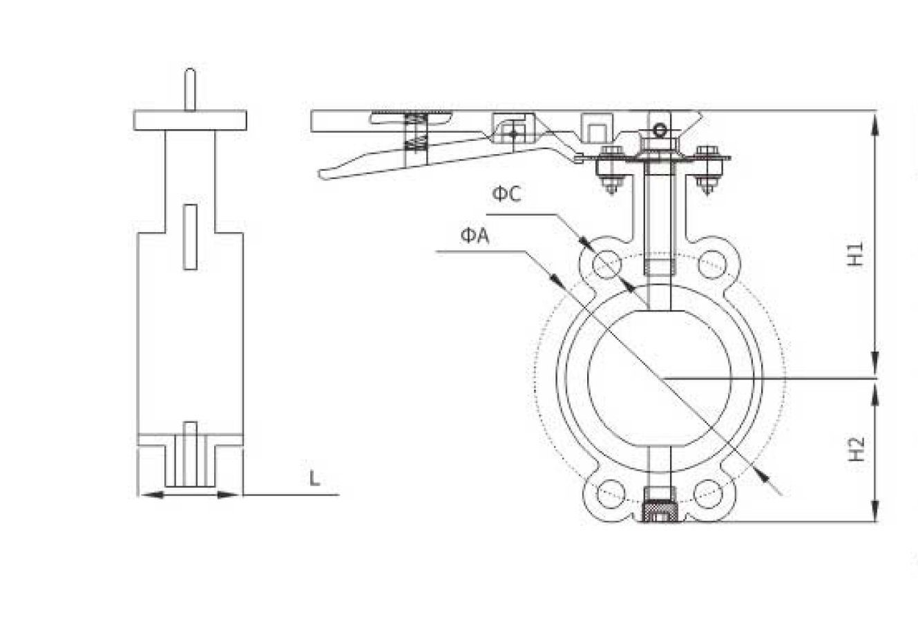 消(xiāo)防對夾蝶(die)閥(圖1)