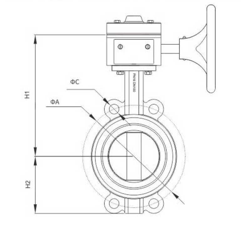 蝸(wō)輪消防(fáng)信号對(duì)夾蝶閥(fa)(圖1)