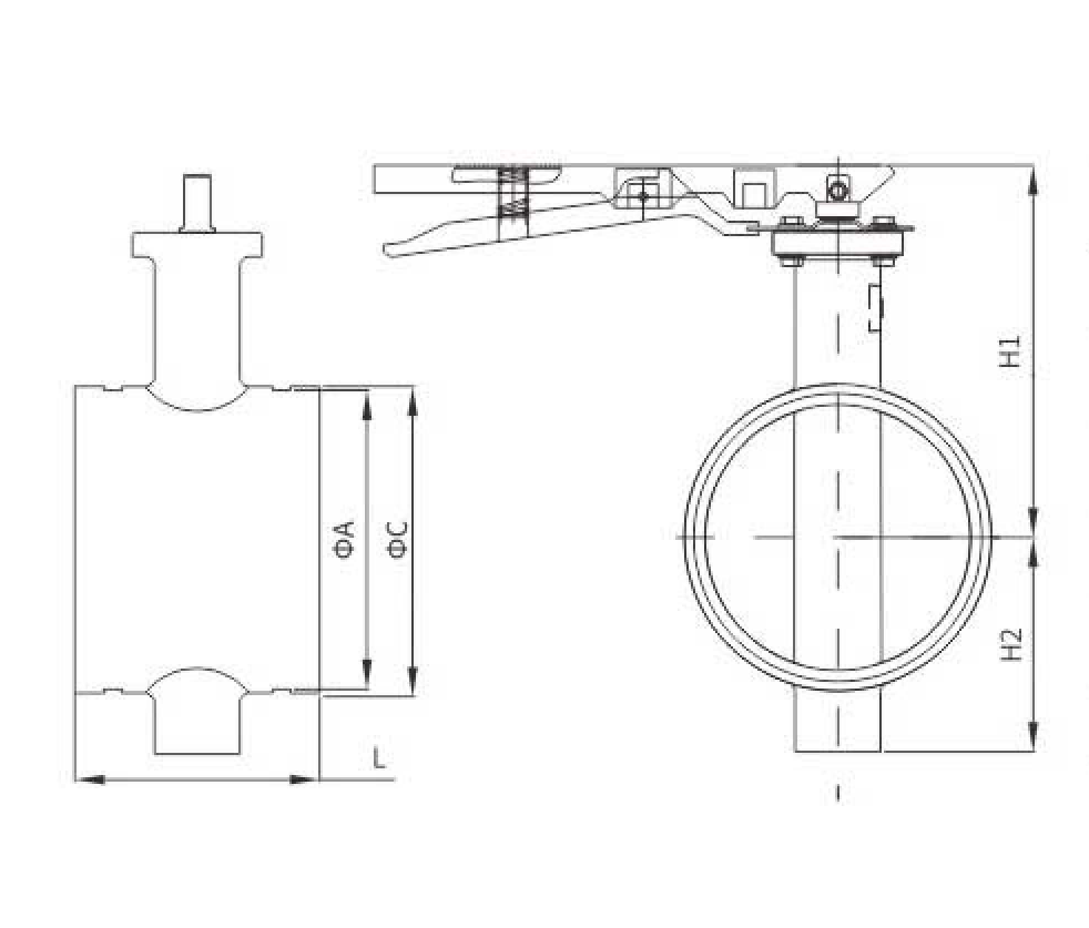 手柄消防溝槽(cáo)蝶閥(圖1)